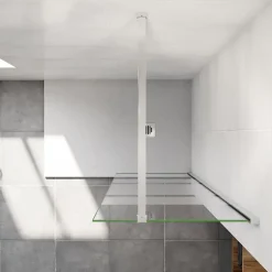 Paroi de douchechrome 60x190cm,6mm verre anticalcaire avec bandes horizontales sérigraphiées,avec barre de fixation 90cm