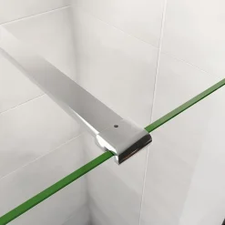 Paroi de douchechrome 60x190cm,6mm verre anticalcaire avec bandes horizontales sérigraphiées,avec barre de fixation 90cm