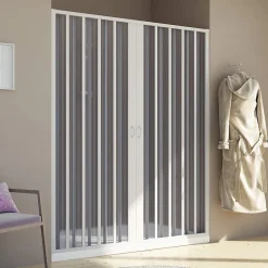 Forte Paroi douche 160 CM H185 en Plastique pvc modèle Aura avec l'ouverture centrale