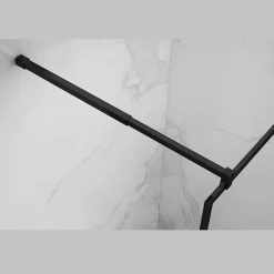 Paroi douche Italienne INEA noir 100 x 200 cm verre sérigraphié 8mm, atelier, transparent - Saniverre