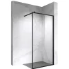 Paroi douche Italienne LUCIA noir 90 x 200 cm, verre 8mm, transparent anticalcaire - Saniverre