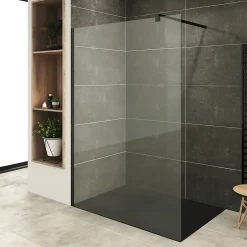 Paroi douche Italienne ROMA-BLACK 120 x 200 cm verre 10 mm transparent, noir, Saniverre