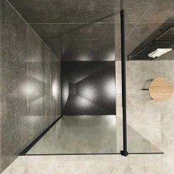 Paroi douche Italienne ROMA-BLACK 120 x 200 cm verre 10 mm transparent, noir, Saniverre