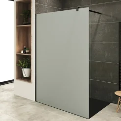 Paroi douche Italienne ROMA-BLACK 130 x 200 cm verre 10 mm opaque, noir, Saniverre* Paroi De Douche