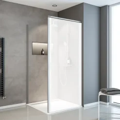 Schulte Paroi latérale fixe pour porte de douche pivotante I.80xH.180cm, verre transparent 5mm, profilé alu-argenté, Sunny* Paroi De Douche