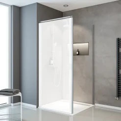 Schulte Paroi latérale fixe pour porte de douche pivotante I.80xH.180cm, verre transparent 5mm, profilé alu-argenté, Sunny* Paroi De Douche