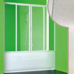 Forte Paroi Pare-Baignoire 140 CM en acrylique mod. Plutone 2 avec ouverture centrale