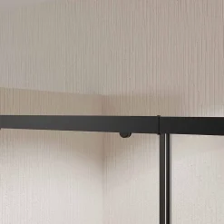 Aurlane Paroi porte de douche Coulissante Noir 120x185cm - Extensible de 112.5 à 126.5 cm - BLACK SLIDE 120