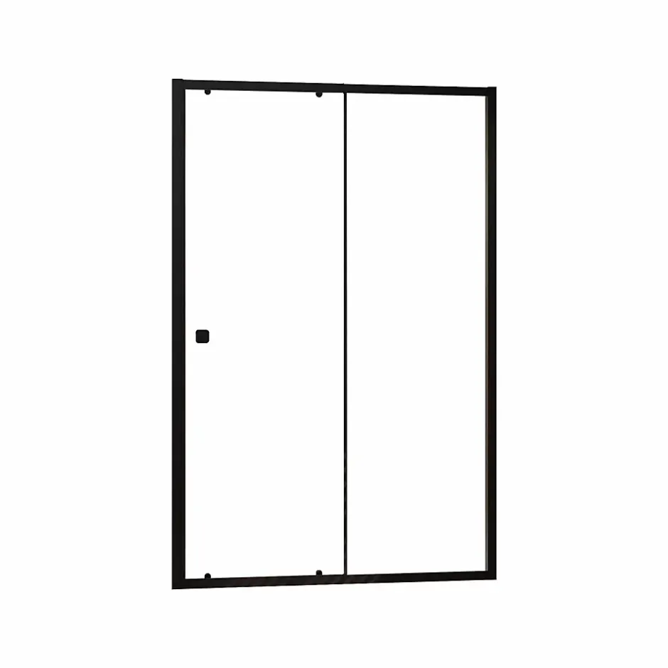 Aurlane Paroi porte de douche Coulissante Noir 120x185cm - Extensible de 112.5 à 126.5 cm - BLACK SLIDE 120