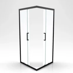 Aurlane Parois de douche coulissantes esprit Indus (90x90 cm - Noir)