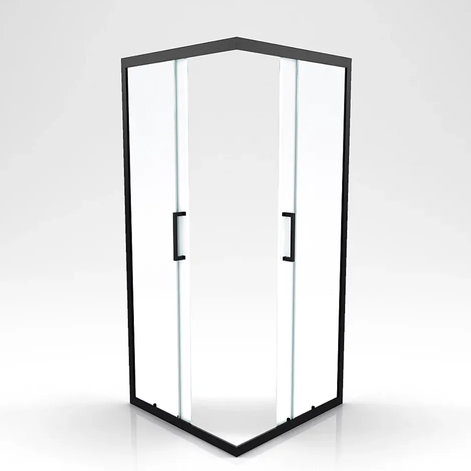 Aurlane Parois de douche coulissantes esprit Indus (90x90 cm - Noir)