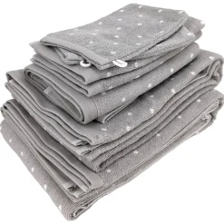 Linnea Parure de bain 7 pièces collection EFFICIENT DOTS gris lunar