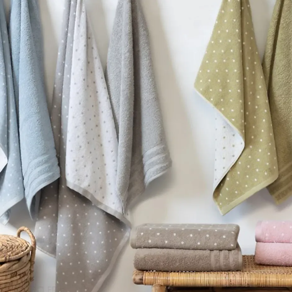 Linnea Parure de bain 7 pièces collection EFFICIENT DOTS gris lunar