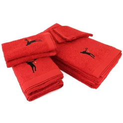 Linnea Parure de bain 8 pièces coton 550g/m2 PURE TENNIS Rouge