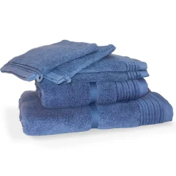 Linnea Parure de bain 6 pièces JULIET Bleu Ciel 520g/m2