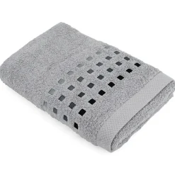 Linnea Parure de bain 6 pièces PURE SQUARES Argent 550g/m2