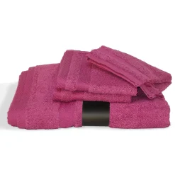 Linnea Parure de bain 5 pièces ROYAL CRESENT Rose Vin 650g/m2* Serviette De Bain