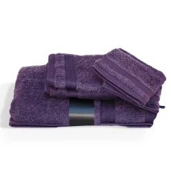 Linnea Parure de bain 5 pièces ROYAL CRESENT Prune 650g/m2* Serviette De Bain