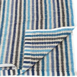 Linnea Parure de bain à rayures pur coton collection BREEZE 4 pièces bleu* Serviette De Bain