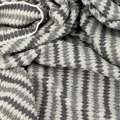 Linnea Parure de bain à rayures pur coton collection BREEZE 4 pièces gris* Serviette De Bain