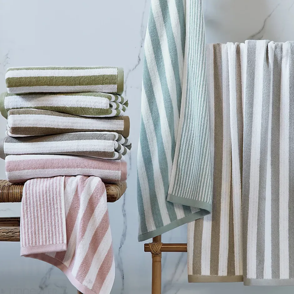 Linnea Parure de bain coton collection EFFICIENCE STRIPES 7 pièces bleu capri