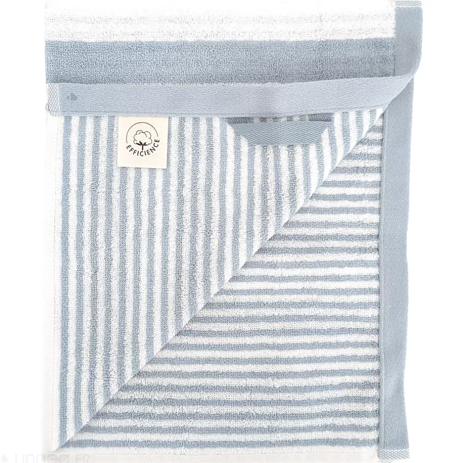 Linnea Parure de bain coton collection EFFICIENCE STRIPES 7 pièces bleu capri