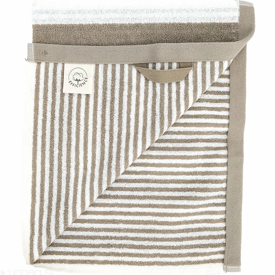 Linnea Parure de bain coton EFFICIENCE STRIPES 7 pièces marron roble* Serviette De Bain