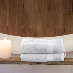 Linnea Parure de bain coton 550g/m2 collection NAÏA par lot de 5 Blanc* Serviette De Bain