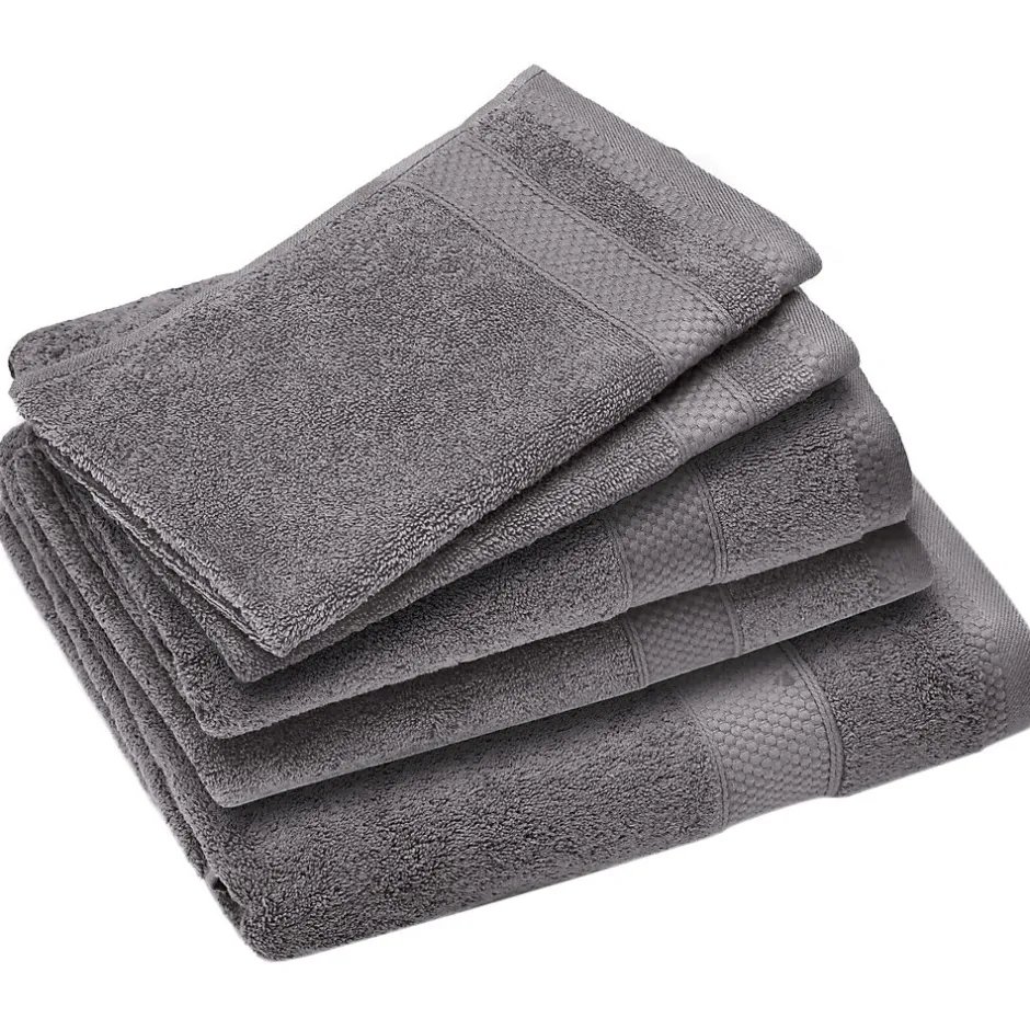 Linnea Parure de bain coton 550g/m2 NAÏA par lot de 5 gris Ardoise