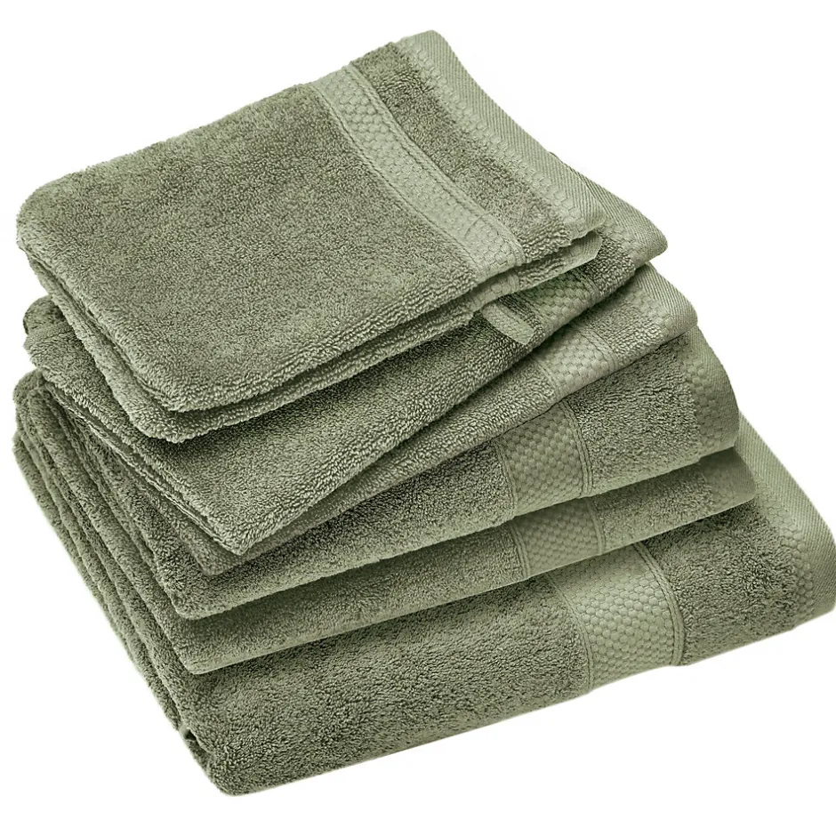 Linnea Parure de bain coton 550g/m2 NAÏA par lot de 7 vert Olive* Serviette De Bain