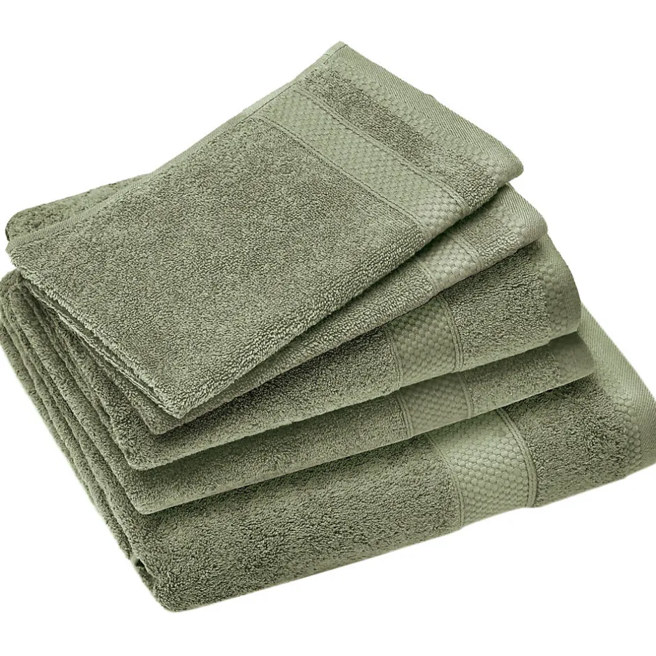 Linnea Parure de bain coton 550g/m2 NAÏA par lot de 5 vert Olive
