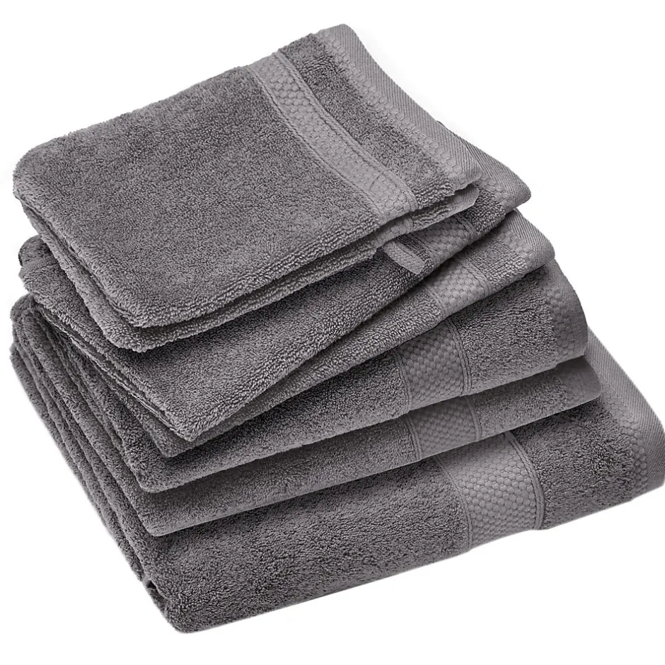 Linnea Parure de bain coton 550g/m2 NAÏA par lot de 7 gris Ardoise