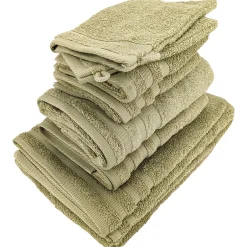Linnea Parure de bain EFFICIENCE PURE vert Olive 7 pièces