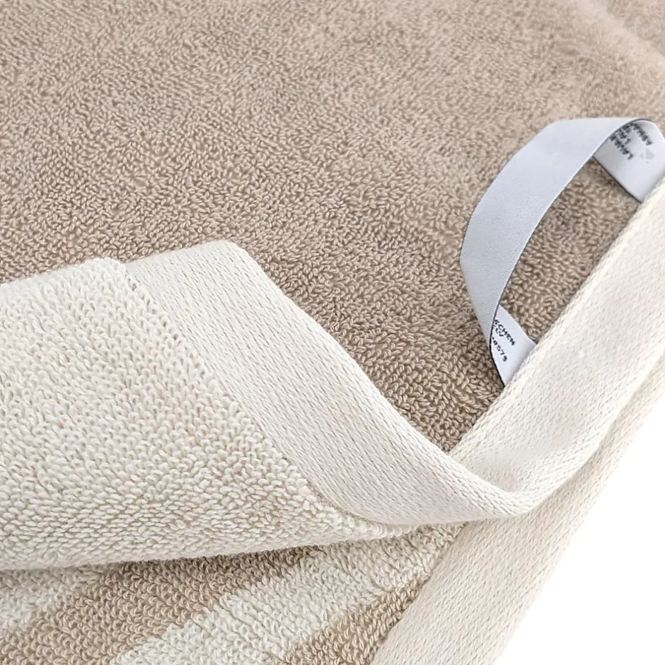 Linnea Parure de bain par 4 ZEBRA SOFT uni bord zèbre beige