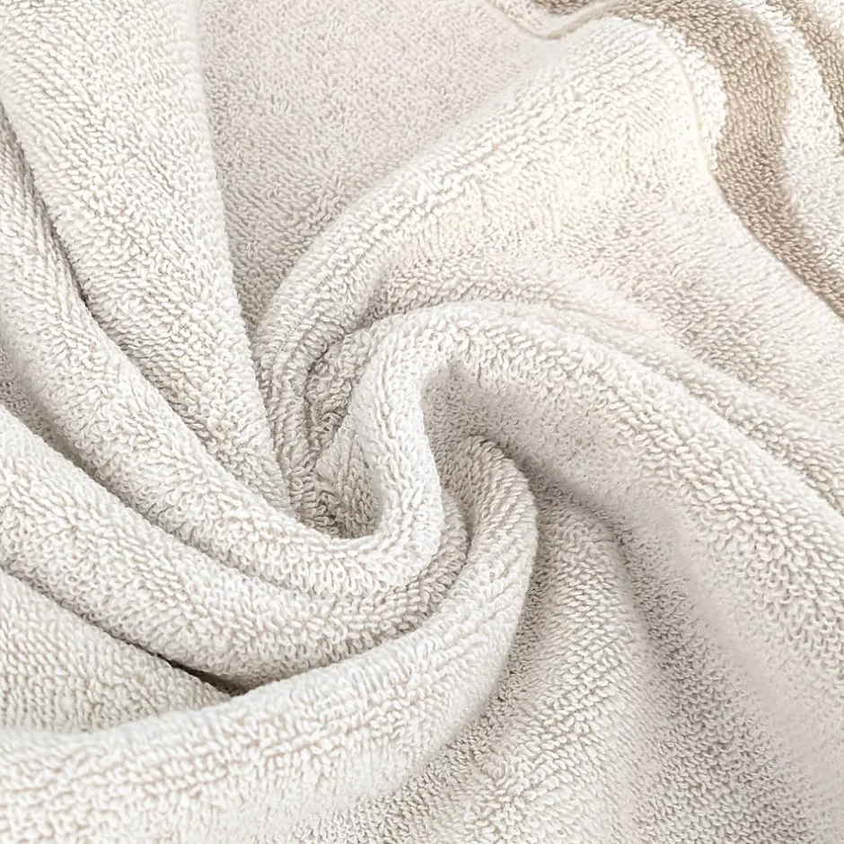 Linnea Parure de bain par 4 ZEBRA SOFT uni bord zèbre beige