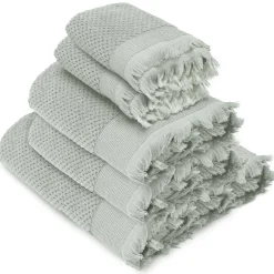 Linnea Parure de bain TETHYS 5 pièces micro-coton vert Lichen