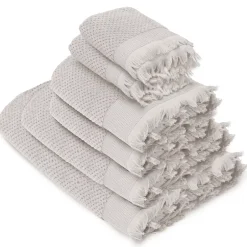 Linnea Parure de bain TETHYS 6 pièces micro-coton blanc Perle* Serviette De Bain