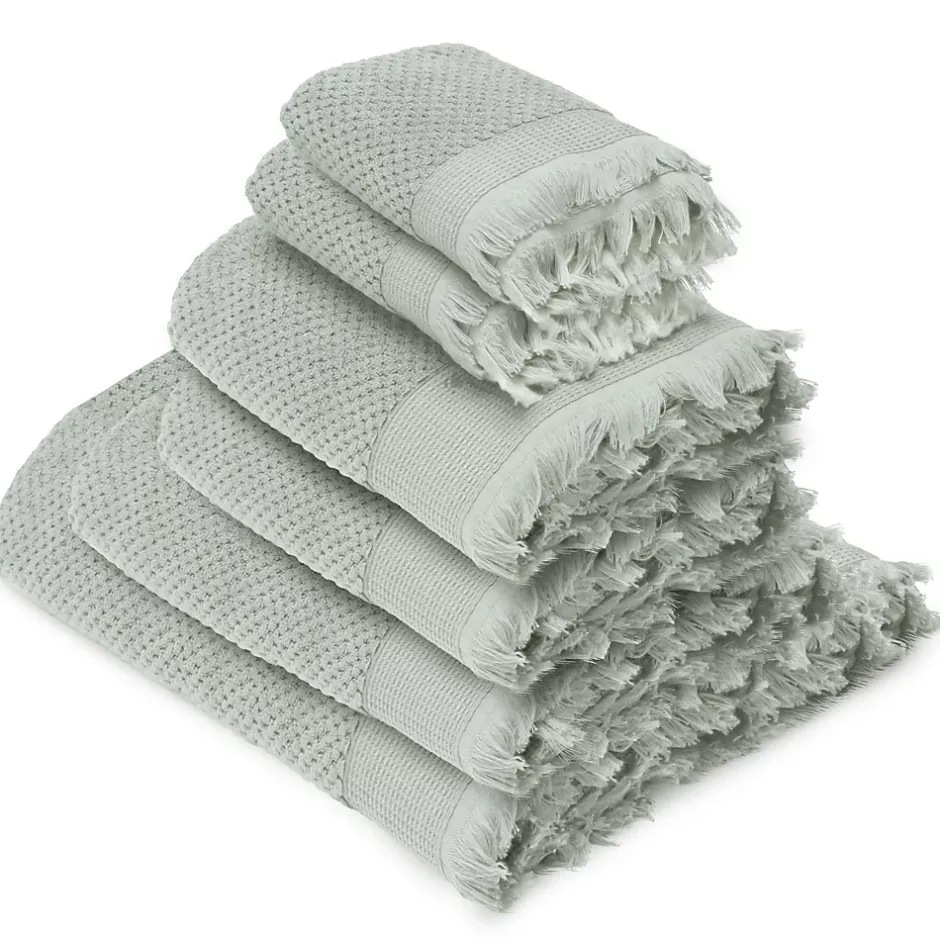 Linnea Parure de bain TETHYS 6 pièces micro-coton vert Lichen