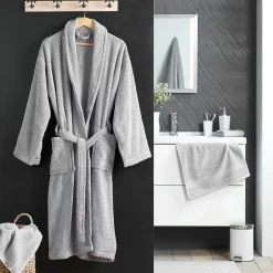 Eden Peignoir Col Chale Tendresse gris perle
