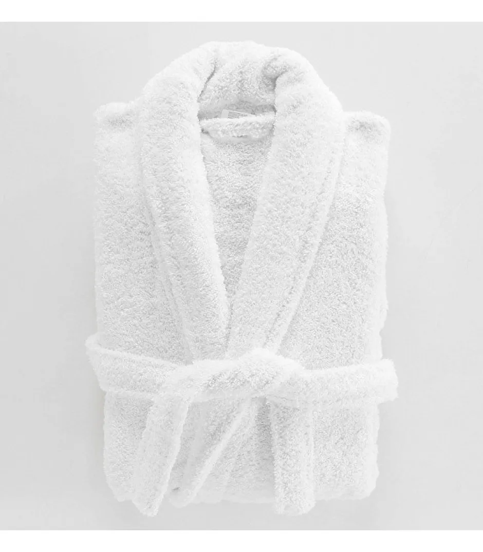 Douceur D'Intérieur Peignoir Mixte Éponge Col Châle Uni - Tendresse 500 g,m² - Blanc