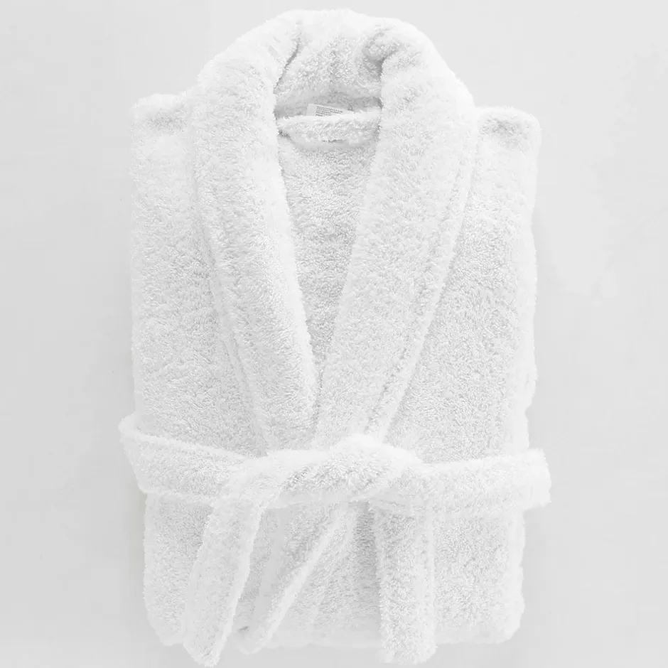 Douceur D'Intérieur Peignoir Mixte Éponge Col Châle Uni - Tendresse 500 g,m² - Blanc