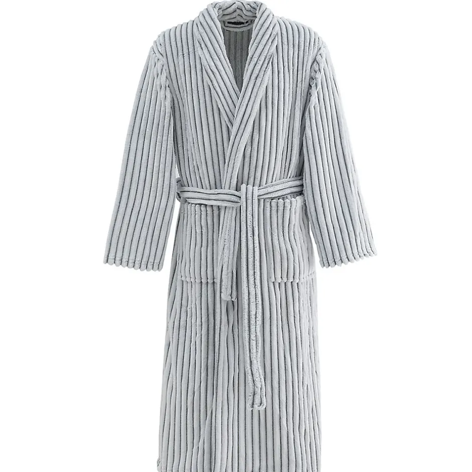 Sensei Maison Peignoir polaire homme femme côtelé extra doux Blanc/Lichen M KASH* Peignoir De Bain