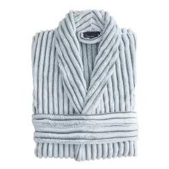 Sensei Maison Peignoir polaire homme femme côtelé extra doux Blanc/Lichen M KASH* Peignoir De Bain
