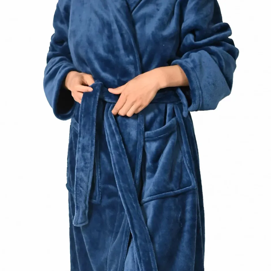 Sensei Maison Peignoir polaire mixte chaud & doux Denim XL KOMO* Peignoir De Bain