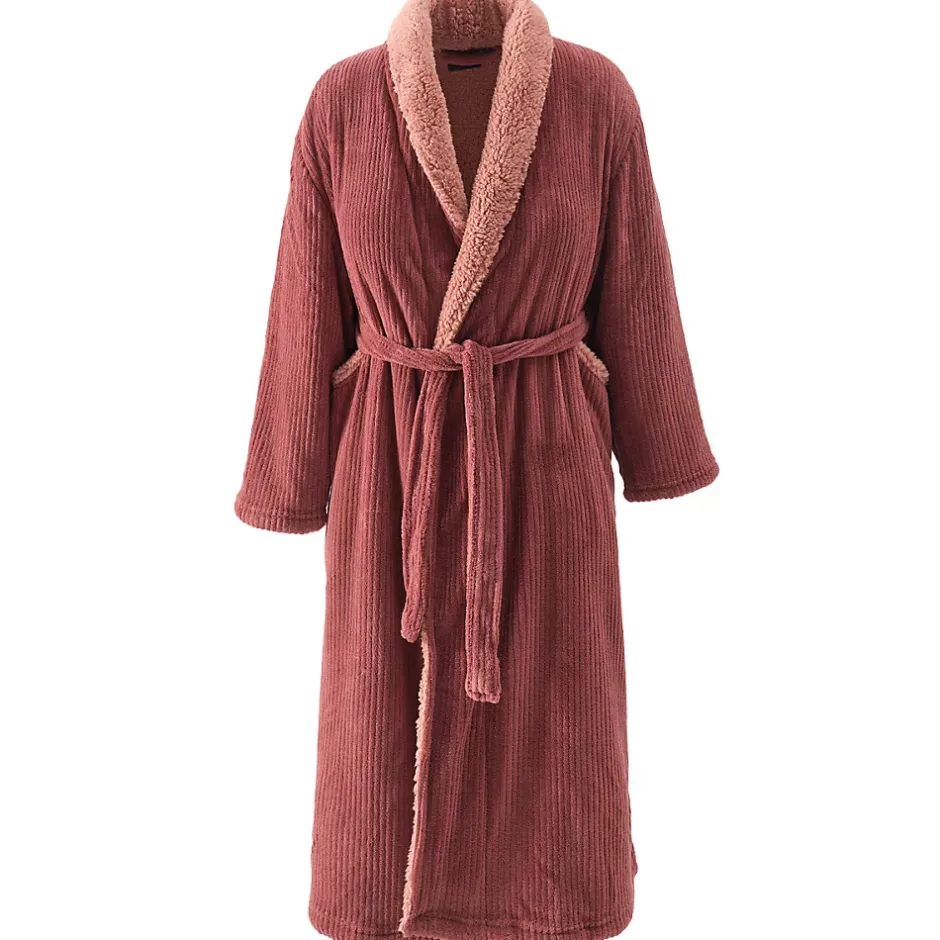 Sensei Maison Peignoir polaire mixte côtelé ultra chaud Terre Brulée 5 - XXL NOTTING HILL* Peignoir De Bain