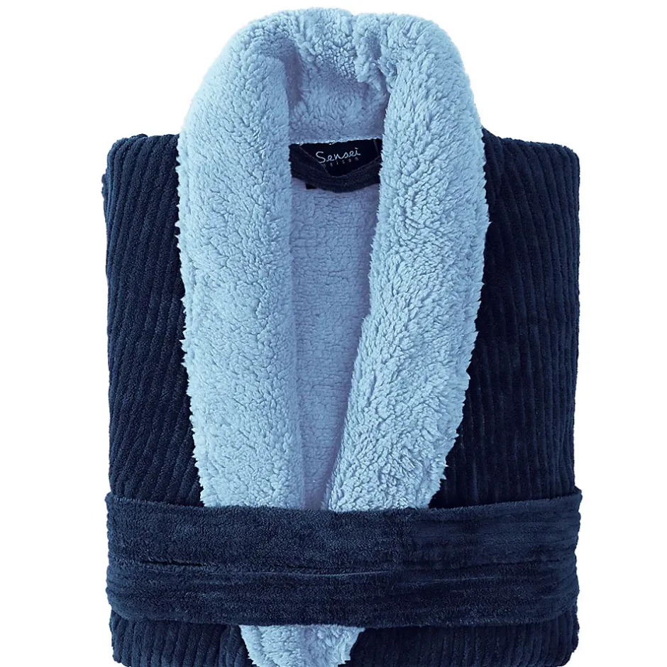 Sensei Maison Peignoir polaire mixte côtelé ultra chaud Denim M NOTTING HILL