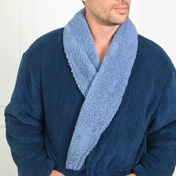 Sensei Maison Peignoir polaire mixte côtelé ultra chaud Denim L NOTTING HILL