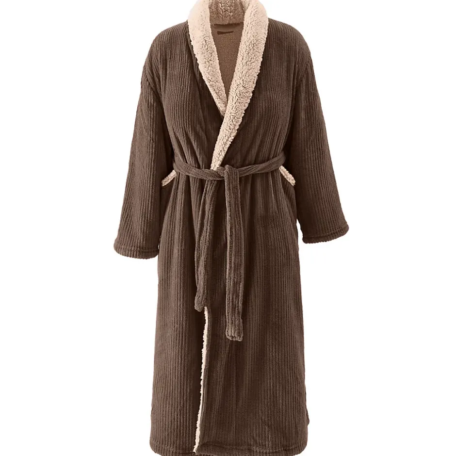 Sensei Maison Peignoir polaire mixte côtelé ultra chaud Noisette XL NOTTING HILL