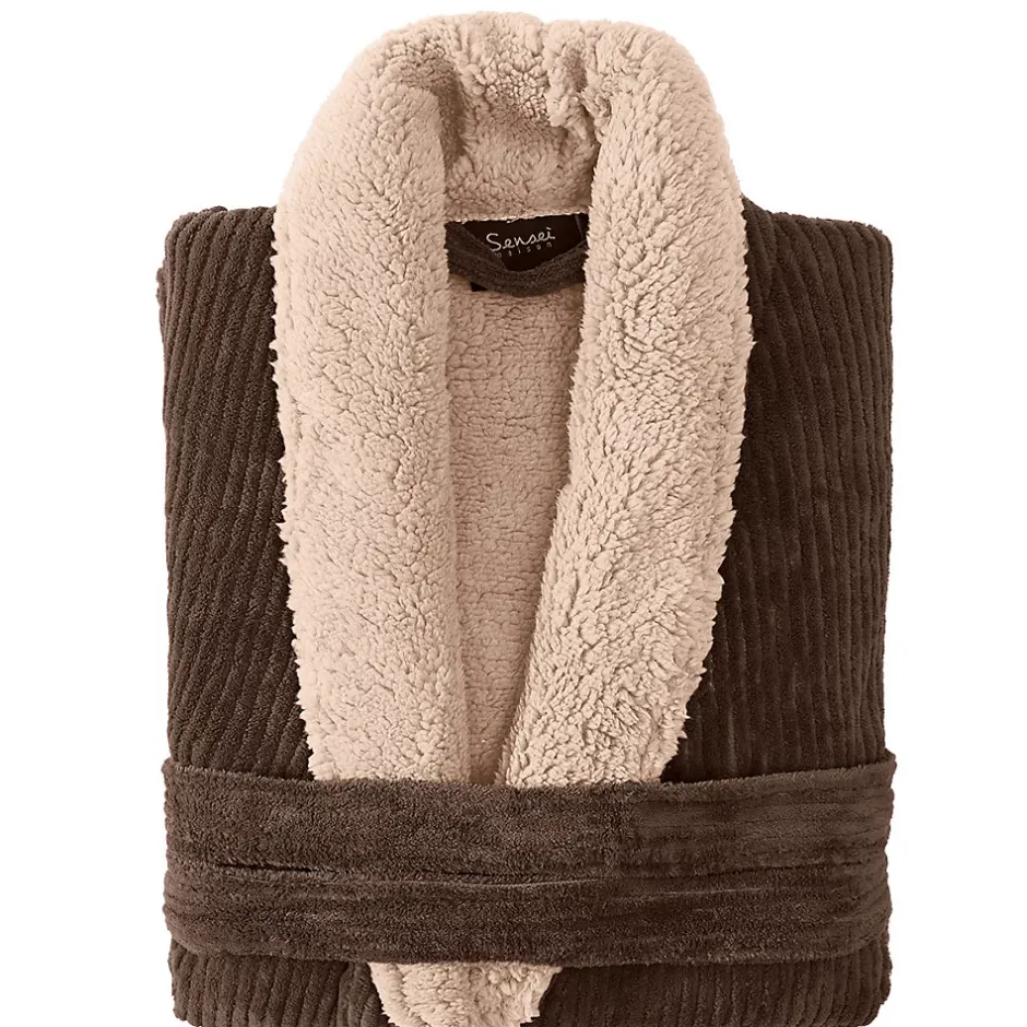 Sensei Maison Peignoir polaire mixte côtelé ultra chaud Noisette XL NOTTING HILL