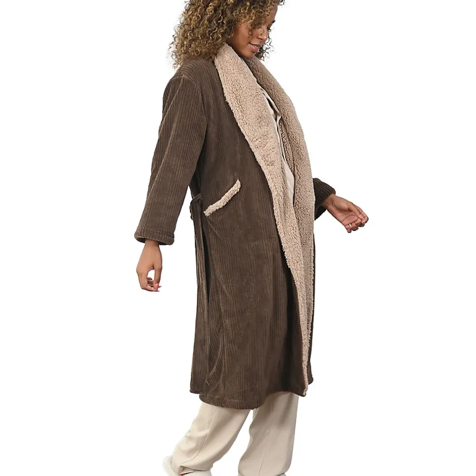 Sensei Maison Peignoir polaire mixte côtelé ultra chaud Noisette XL NOTTING HILL